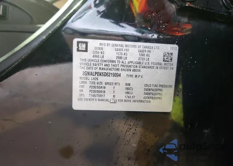 2013 Chevrolet Equinox Lt из США, поврежденный, VIN 2GNALPEK6D6219094